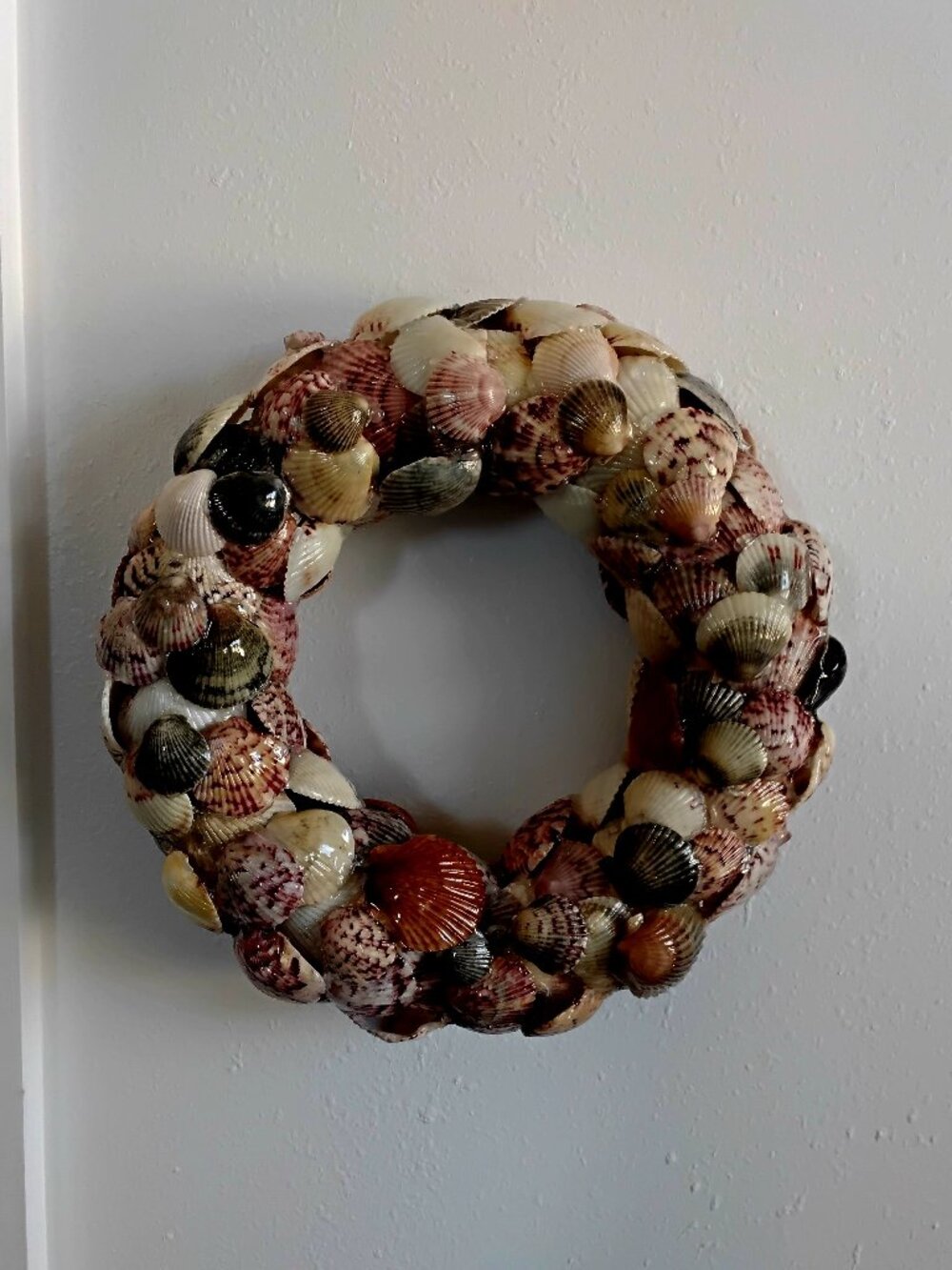 Coastal Polished Scallop Sea Shell wreath / Candle Ring Centerpiece